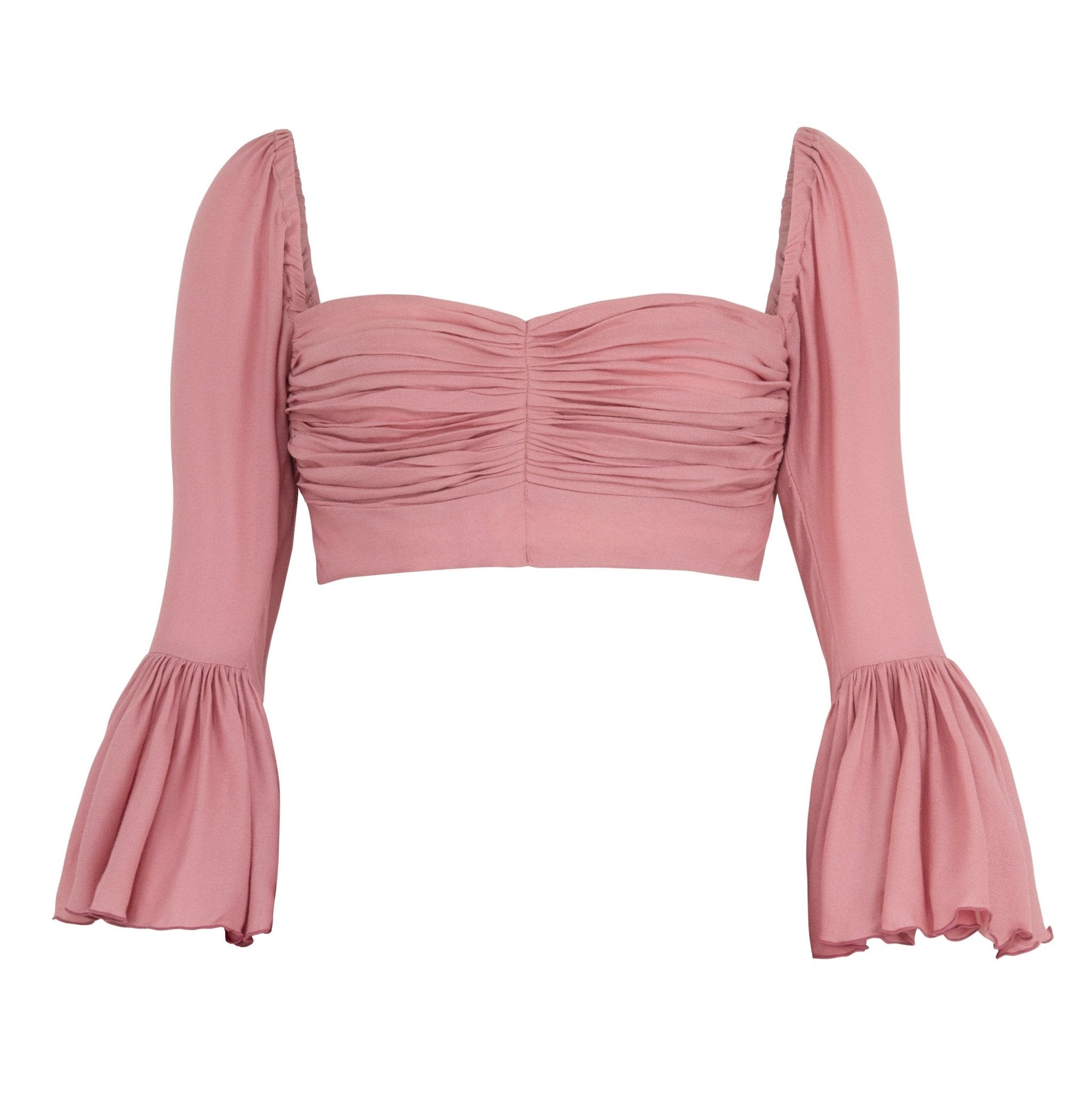 ARUM Flared Bamboo Top in Blush Pink - Diazza