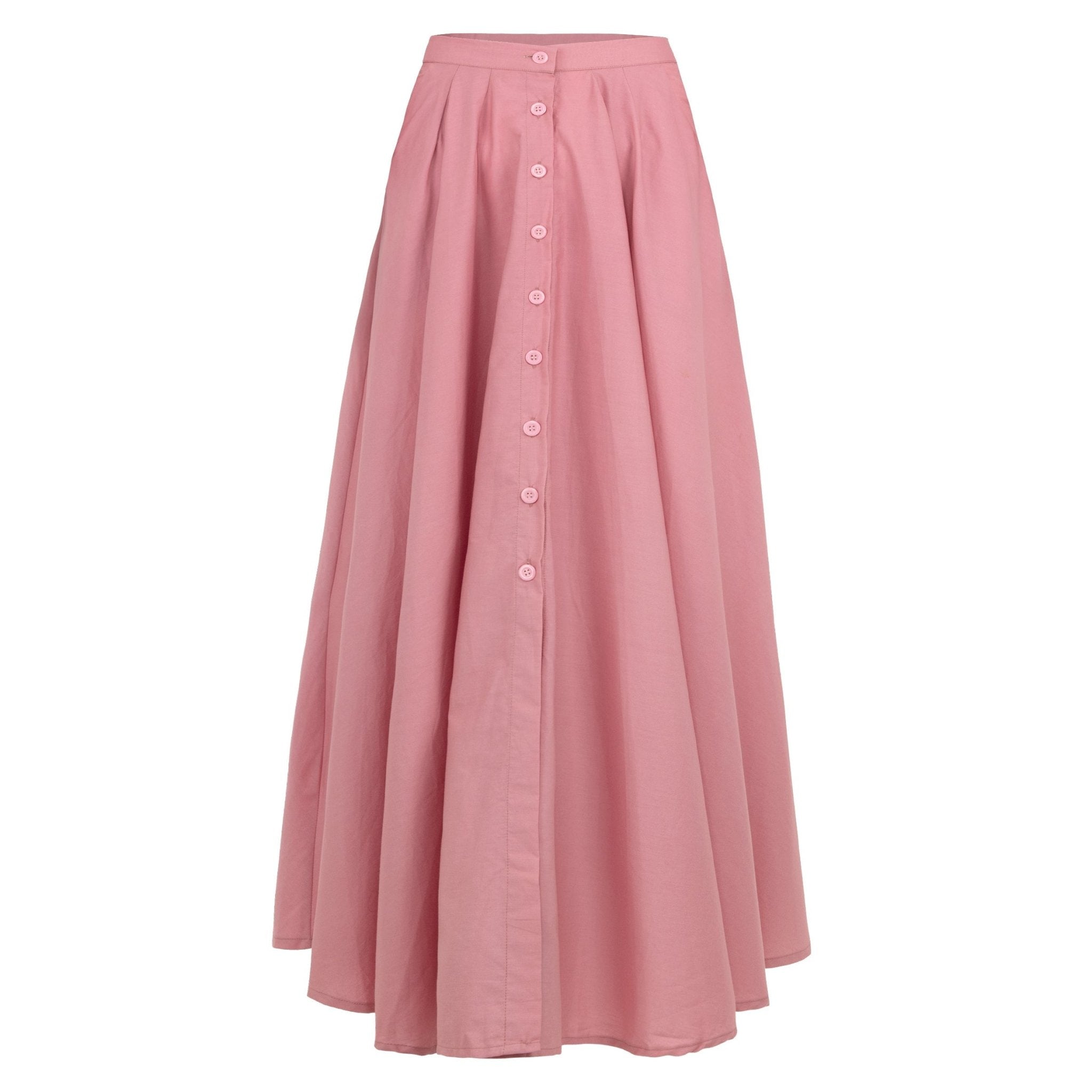 ARUM Pleated Maxi Skirt in Blush Pink - Diazza