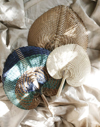 Balinese Woven Hand Fan "Ono" Toasted - Diazza