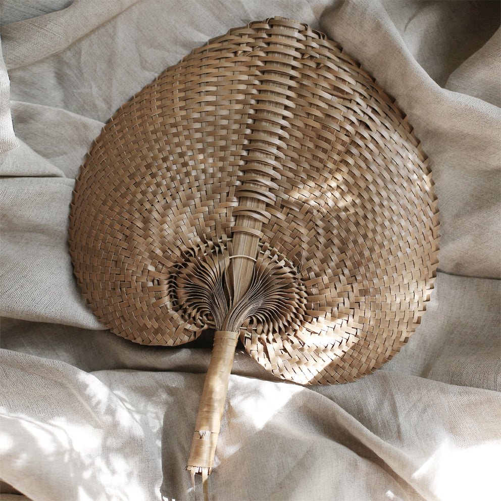 Balinese Woven Hand Fan "Ono" Toasted - Diazza