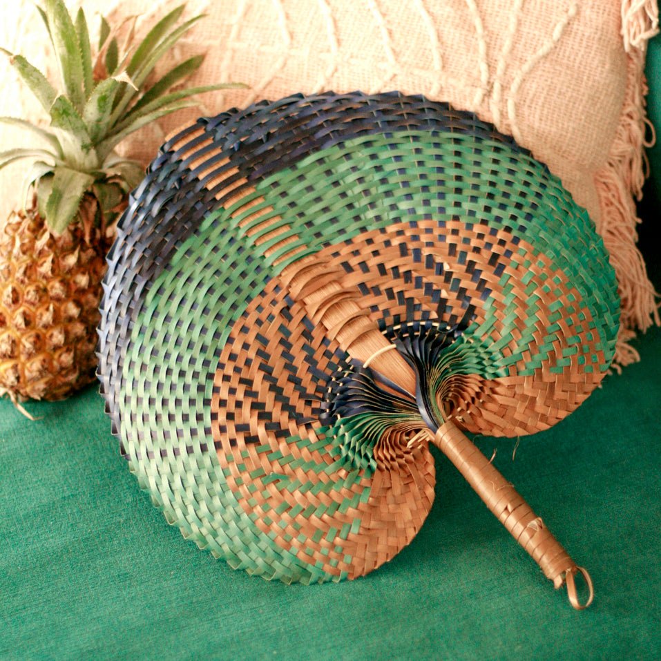 Balinese Woven Hand Fan "Tropica" - Diazza