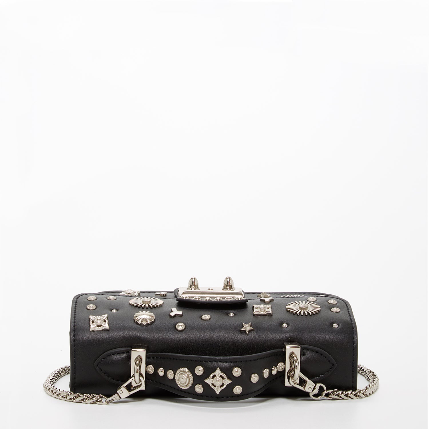 Studded Small Leather Crossbody Bag Black Purse SUSU