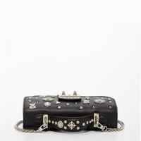 Studded Small Leather Crossbody Bag Black Purse SUSU