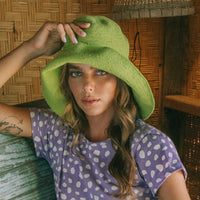 BLOOM Crochet Sun Hat In Lime Green - Diazza