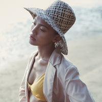 Borneo Fisherman Bucket Straw Hat, in Black - Diazza