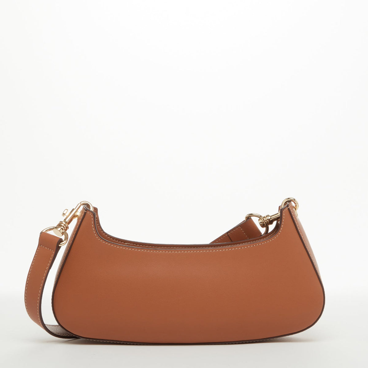 Emily Leather Baguette Bag East West Brown Purse SUSU
