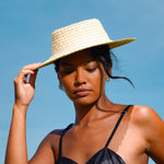 CELESTE Woven Straw Hat In Natural Beige - Diazza