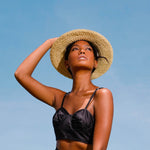 CELESTE Woven Straw Hat In Natural Beige - Diazza