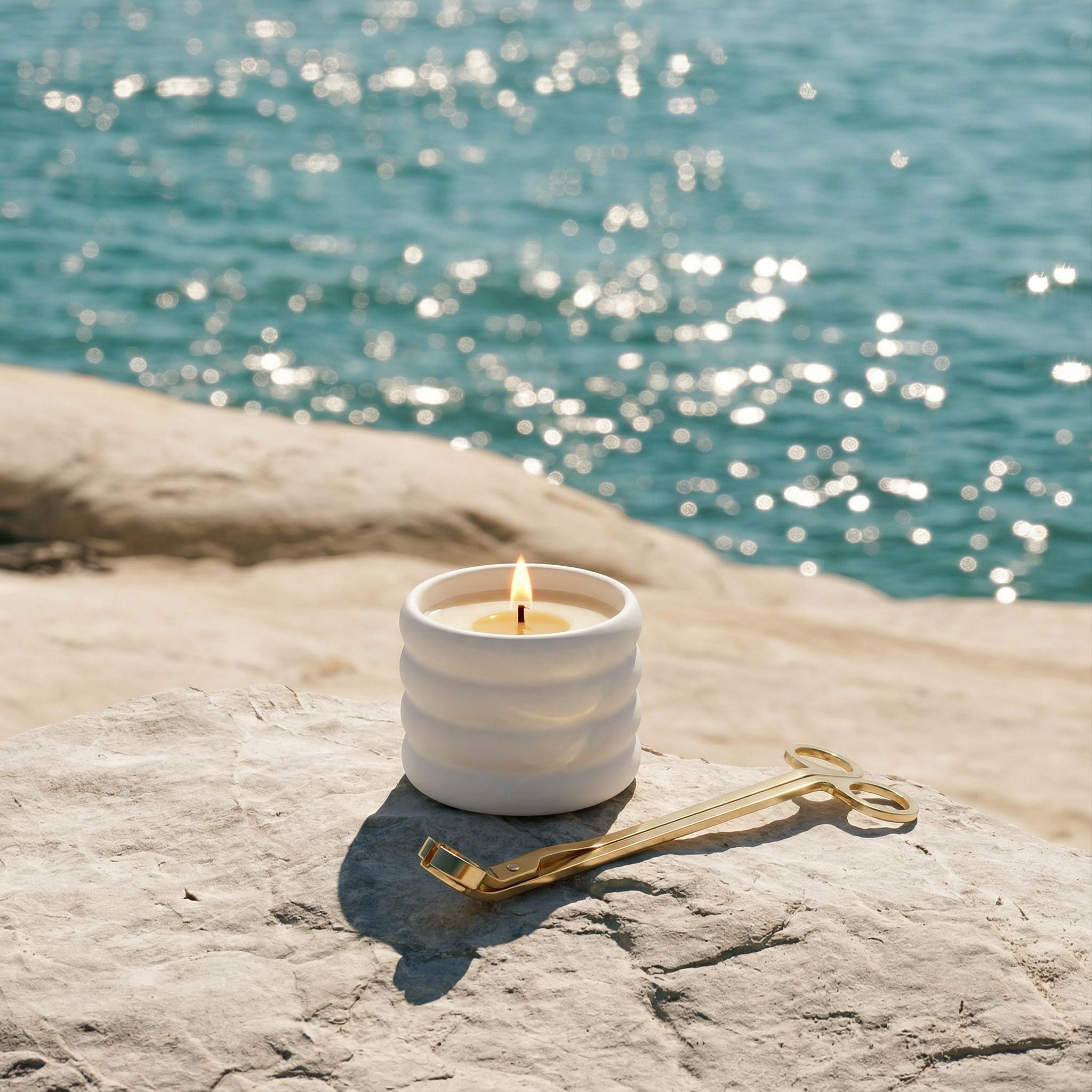 Ceramic Candle & Wick Trimmer Set - Diazza