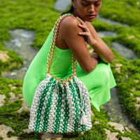 COLETTE Macrame Beach Bag In Green X Off - White - Diazza
