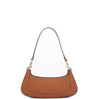 EAST WEST — Brown Leather Baguette Shoulder Bag - Diazza