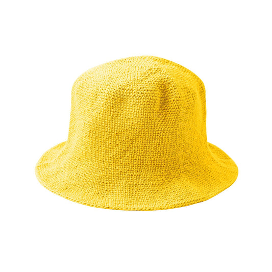 FLORETTE Crochet Bucket Hat In Yellow - Diazza