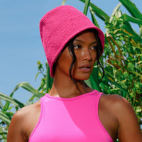 GANI Crochet Hat in Hot Pink - Diazza