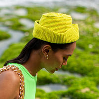 GANI Crochet Hat in Neon Green - Diazza