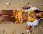 GIRL Seaside Runner Recycled Shorts in Sunflower Yellow - Diazza