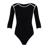 GIRL Two - tone Eco Bodysuit in Black - Diazza