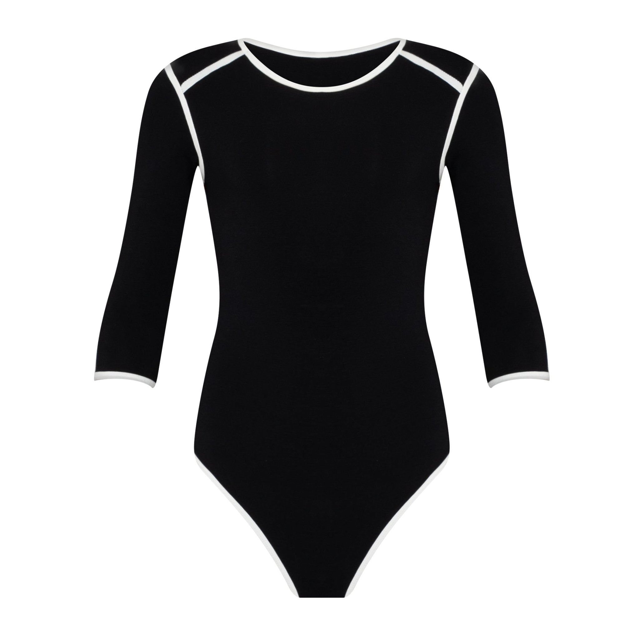 GIRL Two - tone Eco Bodysuit in Black - Diazza