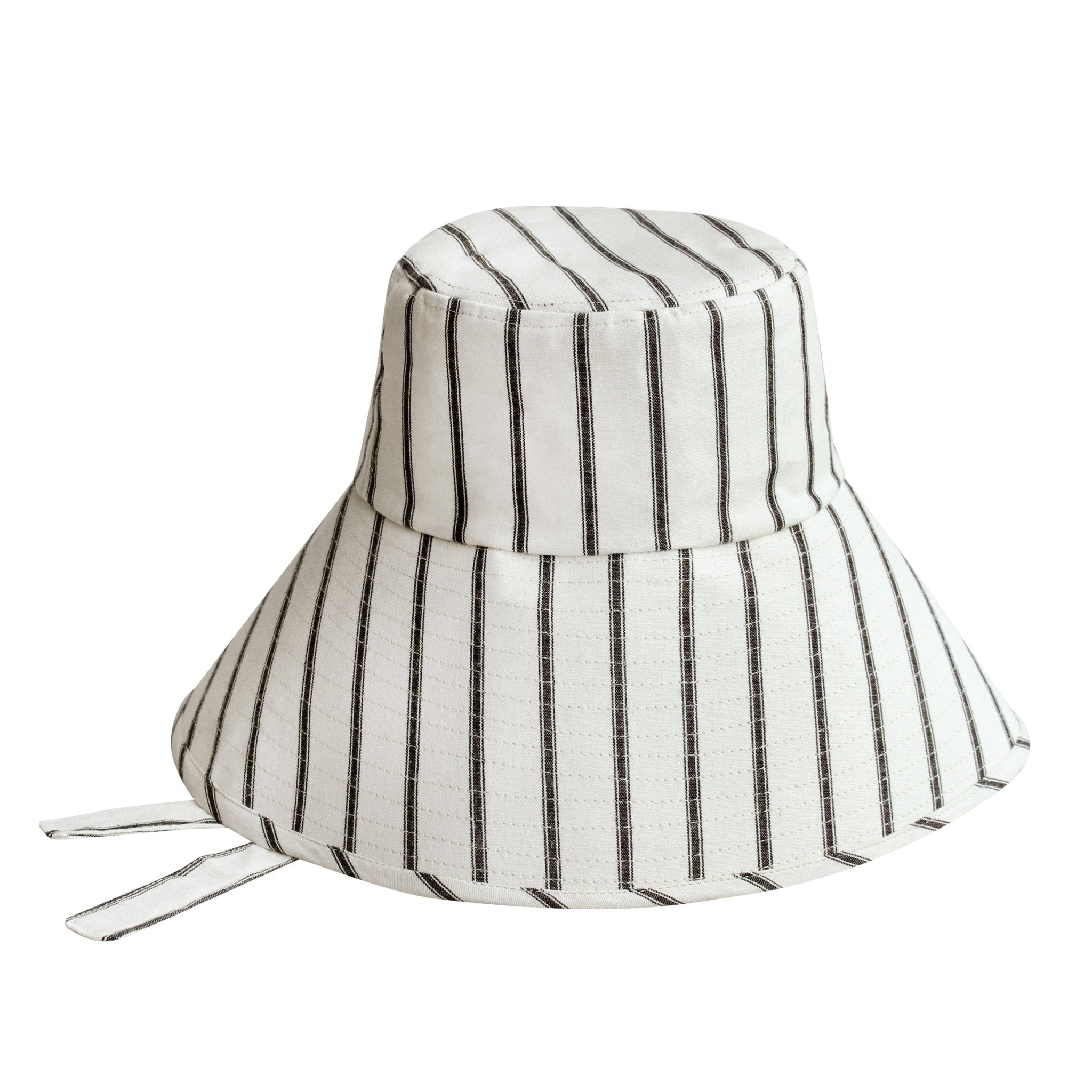 HARPER Handwoven Striped Wide - brim Hat - Diazza