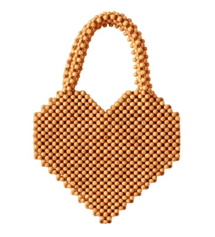 Hati Heart Wood - Beaded Tote Bag - Diazza