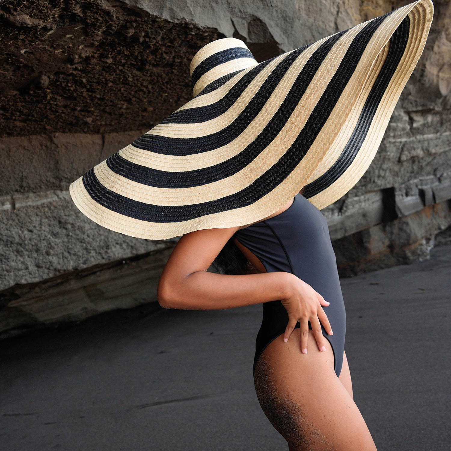 JUPITER Open - back Recycled One - piece Swimsuit in Black - Diazza