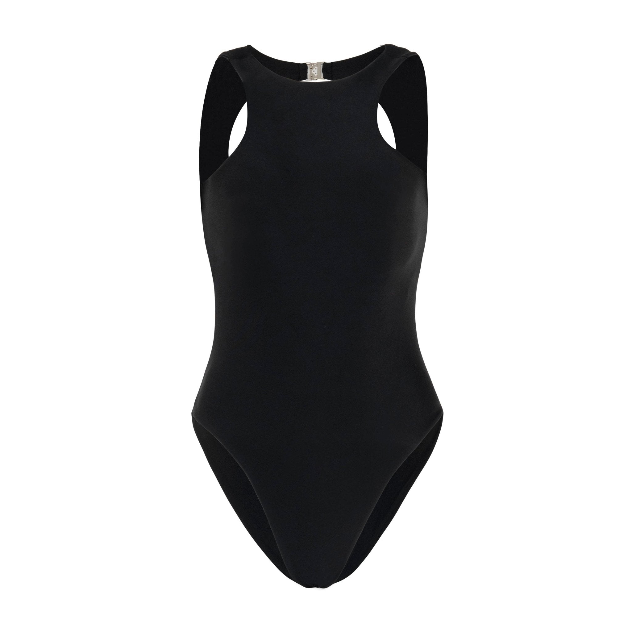 JUPITER Open - back Recycled One - piece Swimsuit in Black - Diazza