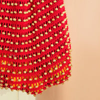 Karma Wooden Crochet Beads Bag in Red - Diazza