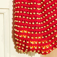 Karma Wooden Crochet Beads Bag in Red - Diazza