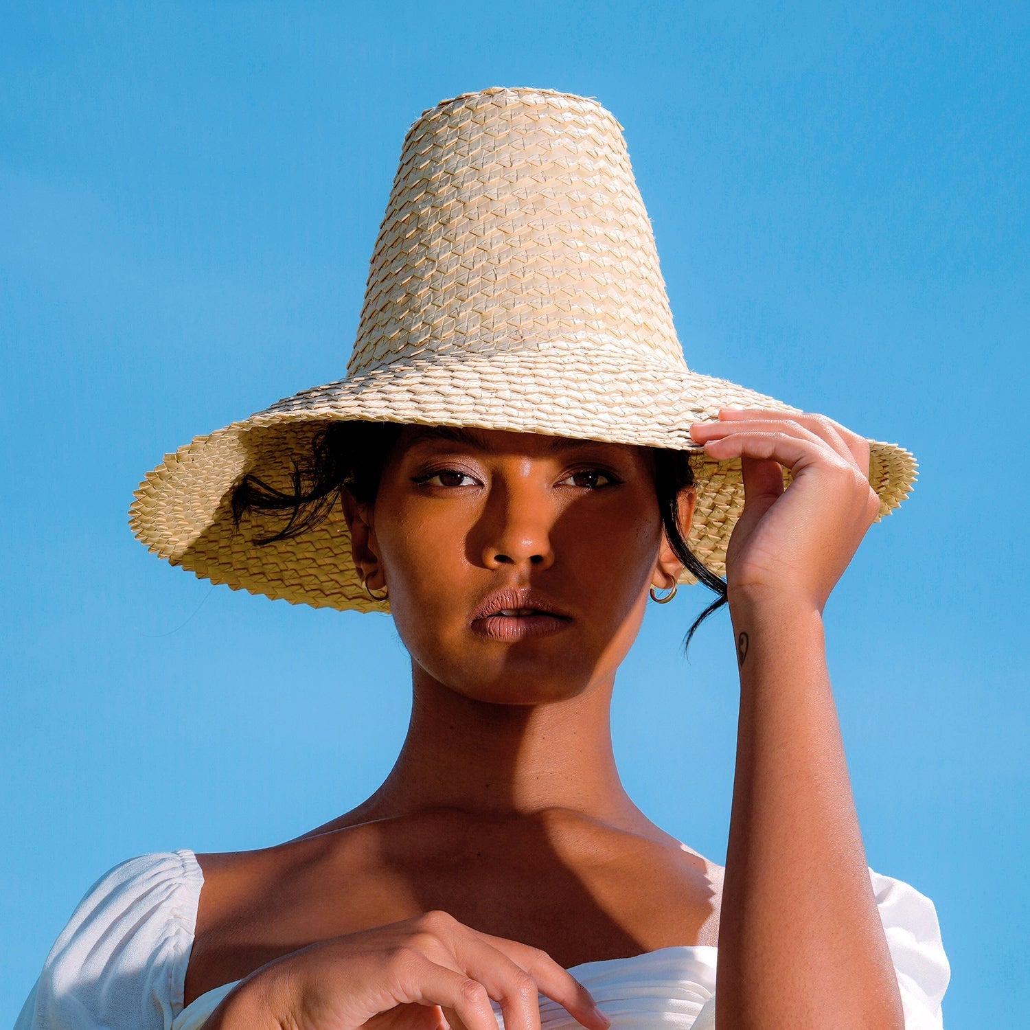 KEMALA Palm Straw Hat In Beige - Diazza