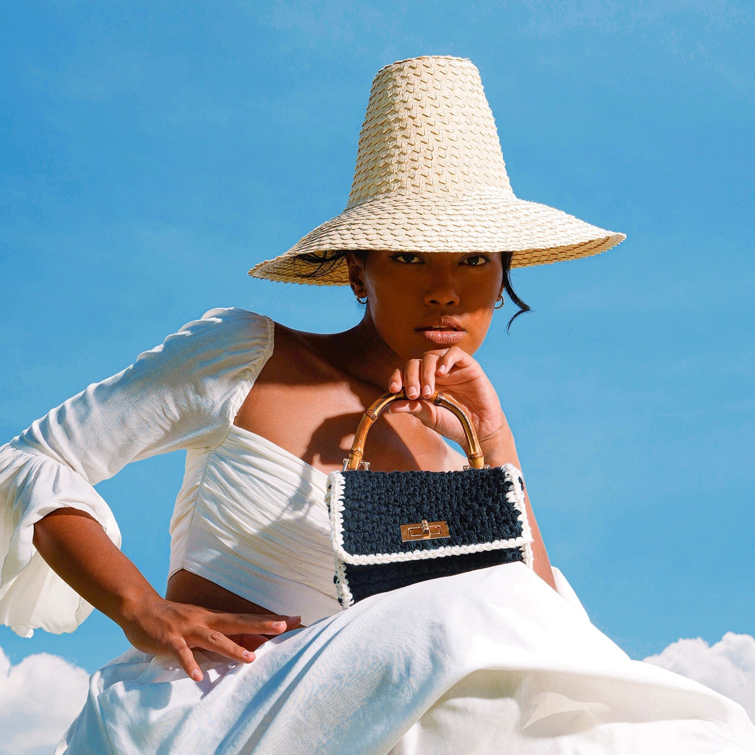 KEMALA Palm Straw Hat In Beige - Diazza