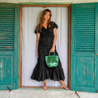 La Tote Recycled Tote Bag In Metallic Green - Diazza