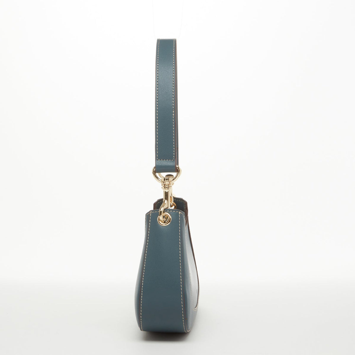 Emily Leather Baguette Bag East West Handbag Blue SUSU