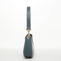 Emily Leather Baguette Bag East West Handbag Blue SUSU