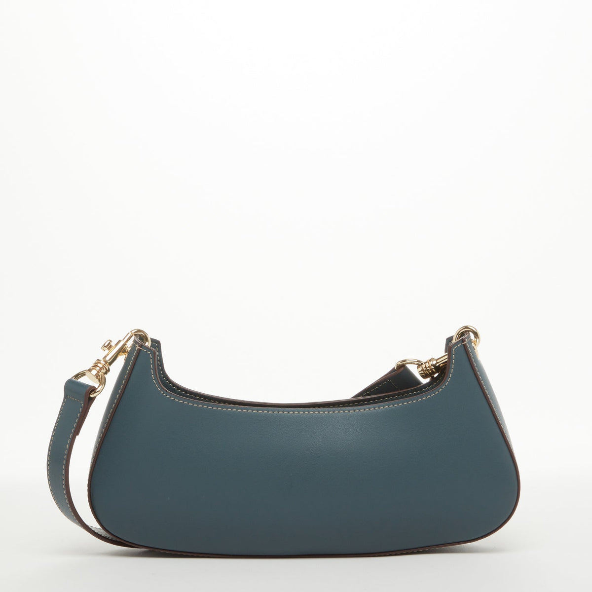 Emily Leather Baguette Bag East West Handbag Blue SUSU