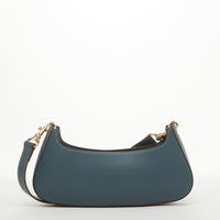 Emily Leather Baguette Bag East West Handbag Blue SUSU