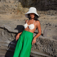 LEIA Cotton Rope Bikini Top In Off - white - Diazza