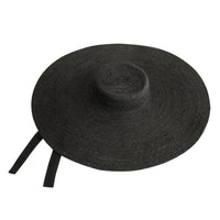 LOLA Wide Brim Jute Straw Hat In Black - Diazza