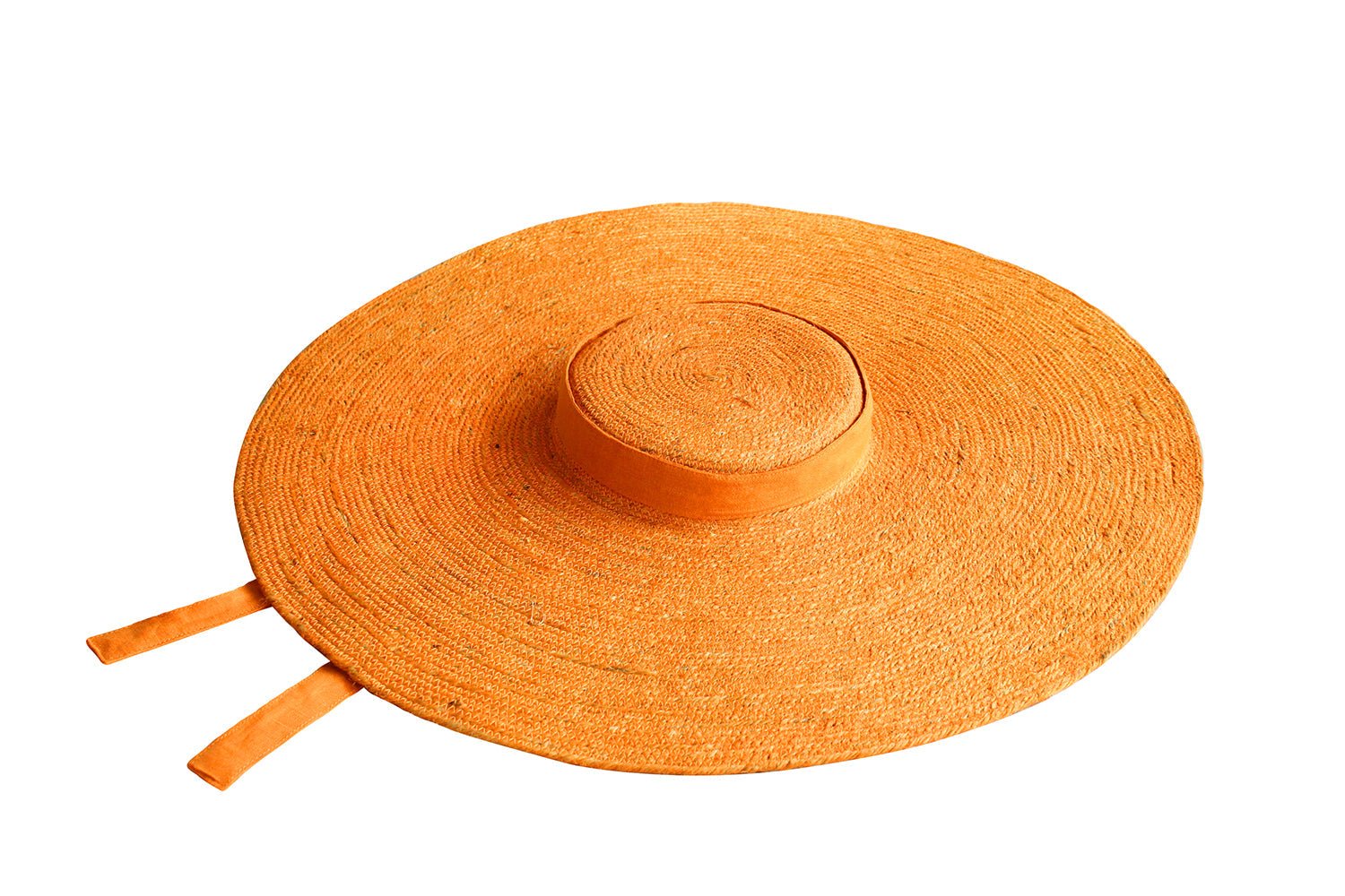 LOLA Wide Brim Jute Straw Hat In Orange - Diazza