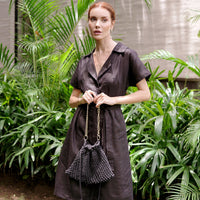 LYON Macrame Tote Bag In Black - Diazza