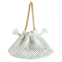 LYON Macrame Tote Bag, in Off White - Diazza