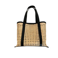MAGNOLIA — Bali Handmade Cane Rattan & Leather Tote Bag - Diazza