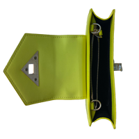 Bright Yellow Mini Crossbody Purse Chain Strap Leather Wristlet Women's Handbag SUSU