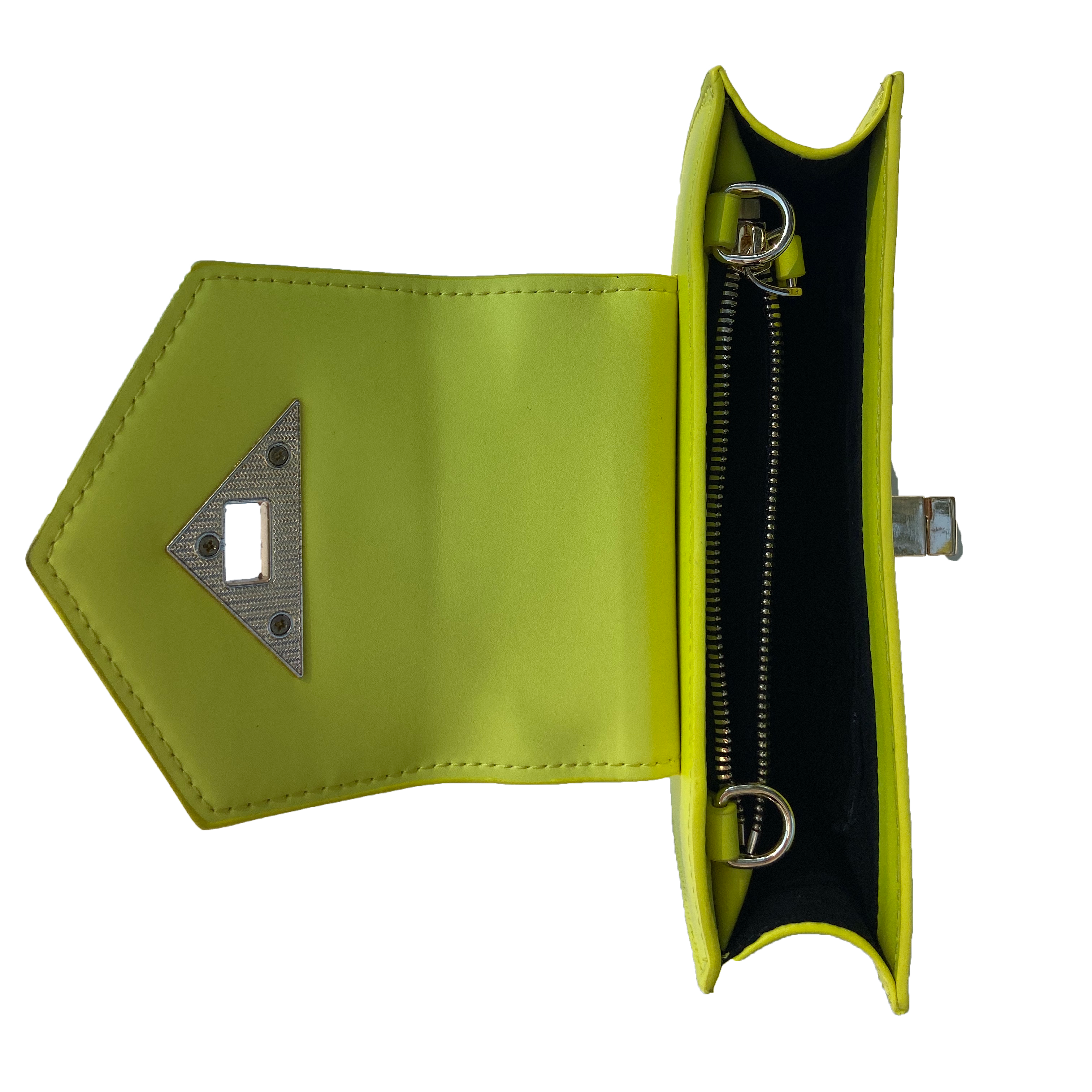 Bright Yellow Mini Crossbody Purse Chain Strap Leather Wristlet Women's Handbag SUSU
