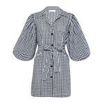 MEGHAN Mini Gingham Dress, in Black - Diazza