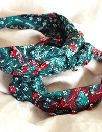 MERAK Peacock Batik Crystals Headband - Diazza