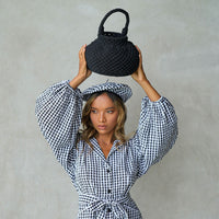 NAGA Macrame Bucket Bag In Black - Diazza