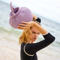 Naga Macrame Bucket Bag, in Periwinkle Purple - Diazza