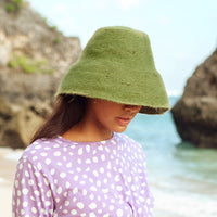 NAOMI Jute Clochet Straw Hat in Matcha Green - Diazza
