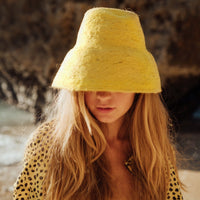 NAOMI Jute Clochet Straw Hat in Yellow - Diazza