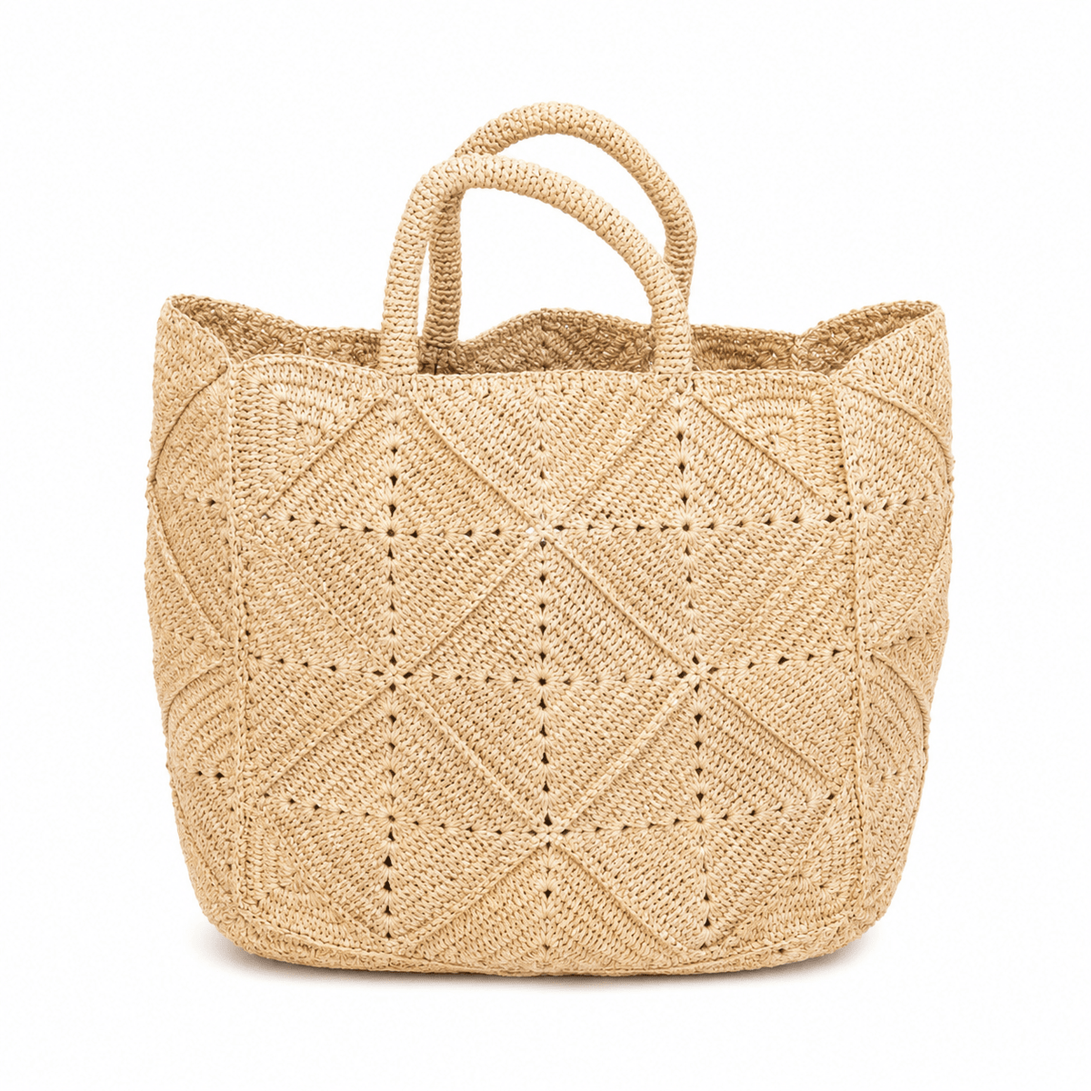 NICO Handwoven Raffia Tote Bag - Diazza