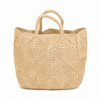 NICO Handwoven Raffia Tote Bag - Diazza